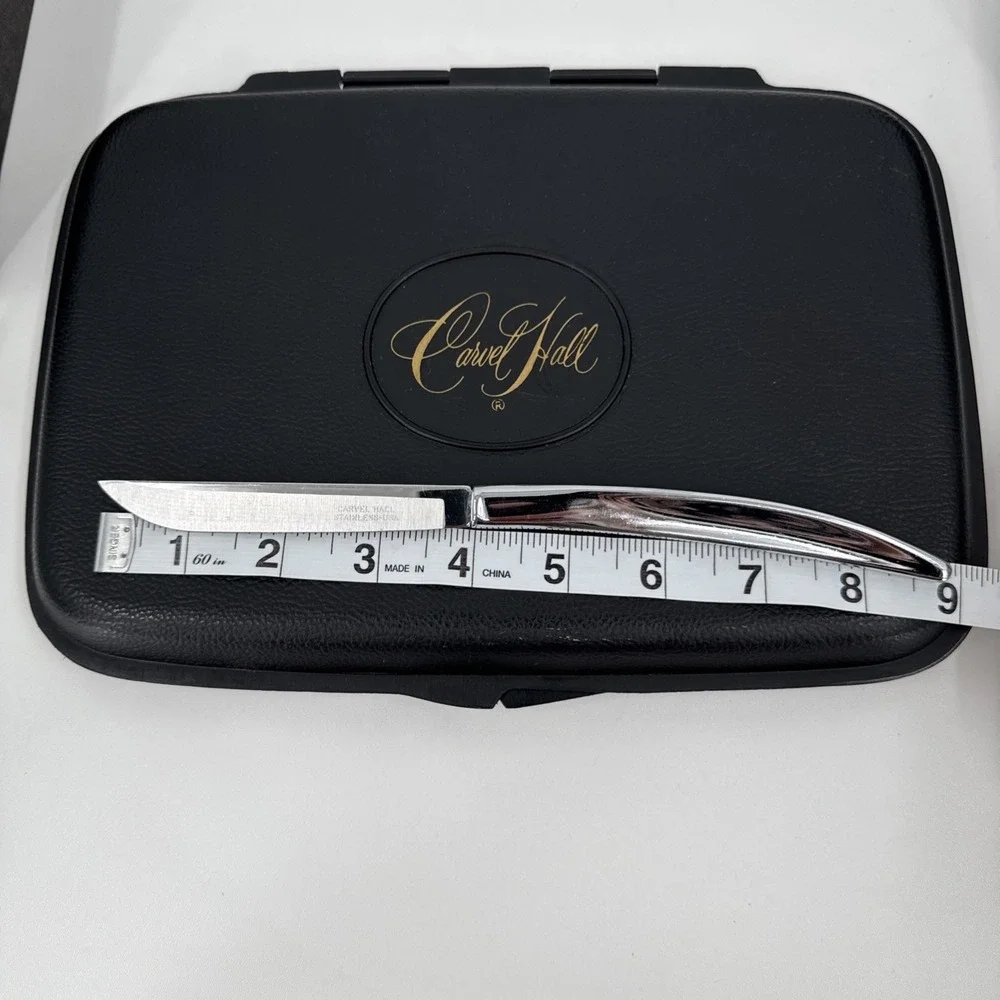 Carvel Hall Steak Knives Stainless Steel Set of 6 Original Case made USA Vintage